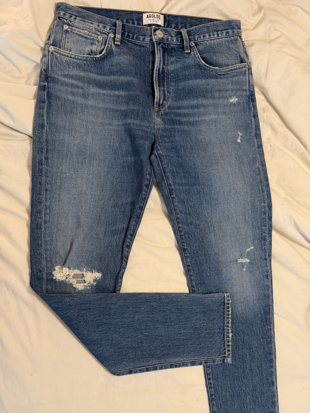 AGOLDE jeans, slim distressed